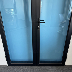 Portes coulissantes et battantes intérieures en verre à cadre en aluminium de style moderne, <span class=keywords><strong>porte</strong></span> battante extérieure en verre insonorisée - Product Image 4