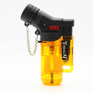Refillable <b>Windproof</b> Torch <b>Lighter</b> Jet Flame Butane Gas <b>Lighter</b> Transparent Body Portable for Cigarette Cigar BBQ Camping - Product Image 6