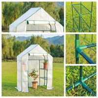 Serre tunnel PE moderne et écologique, facile à assembler, avec structure métallique en tubes d'acier de 16 mm pour la plantation dans le jardin