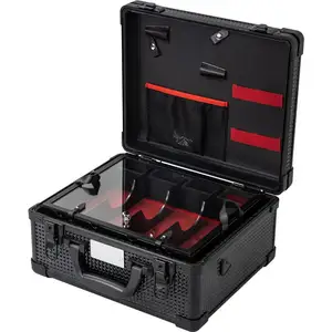 Boîte à outils styliste organisateur valise de voyage avec support de plateau amovible 4 tondeuses étui de barbier professionnel