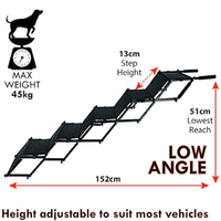 Escaliers de voiture pliants à quatre étages OEM pour chiens de compagnie Échelle télescopique de luxe antidérapante pour l'extérieur Échelle pliable pour animaux de compagnie