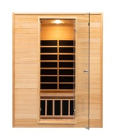 Sauna de infrarrojos lejanos para 3 personas, de madera de hemlock, espectro completo, para spa en casa, suministro de fábrica.