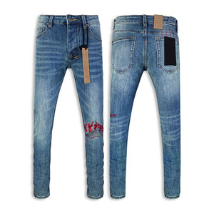 Proveedor de Guangzhou ofrece jeans KUSB de marca para <span class=keywords><strong>hombre</strong></span>, de alta calidad, lavados y bordados, de corte ajustado, en stock. - Product Image 4