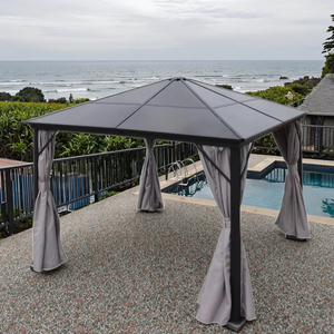 Pergola de jardin en aluminium avec toit rigide en polycarbonate, résistante au soleil, pour terrasse et jardin - Product Image 1