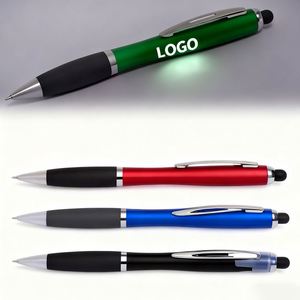 Customized 3-In-1 Multi-Functional <b>Stylus</b> Led Ballpoint <b>With</b> Engraved Logo Promotional Stock Light up <b>Pen</b> - Product Image 5