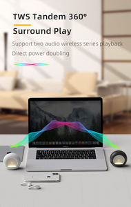 Mini veilleuse en forme de lune, lumière d'ambiance RGB, 5w, FM, TF, mémoire, haut-parleur portable sans fil Bluetooth - Product Image 2