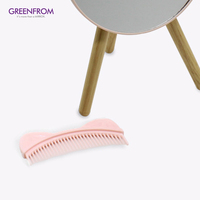 Miroir de maquillage debout de table rose populaire personnalisé miroir de courtoisie de bureau de maquillage de cercle avec le peigne