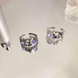 Anillos <span class=keywords><strong>de</strong></span> <span class=keywords><strong>Piedra</strong></span> Lunar <span class=keywords><strong>de</strong></span> Diseño Moderno <span class=keywords><strong>para</strong></span> Mujeres y Niñas, Anillo Ajustable <span class=keywords><strong>de</strong></span> Apertura Irregular Simple, Regalo <span class=keywords><strong>de</strong></span> San Valentín, Joyería - Product Image 1