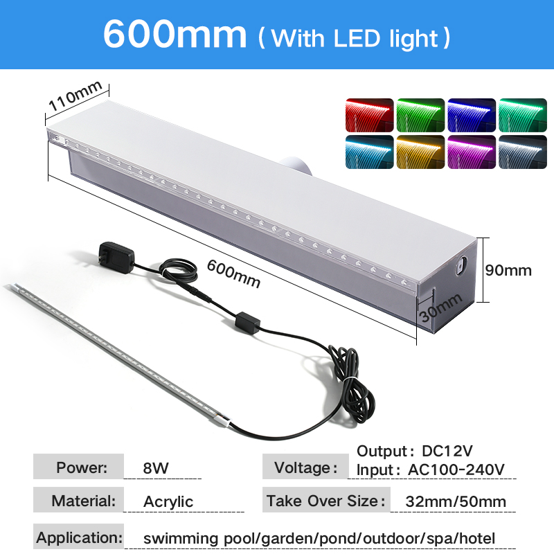 Gris 600mm avec LED