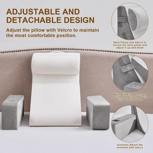 Cuscino da Lettura per Adulti con Tasche e Portabicchieri, Imbottitura in Memory Foam Anti-acaro, Supporto per il Corpo - Product Image 3