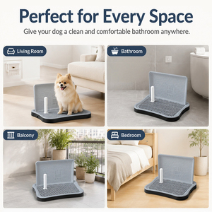 Toilette intérieure hygiénique pour petits chiens - 51 cm, compacte, en plastique, avec grille amovible, contrôle modéré des odeurs, expédition immédiate - Product Image 2