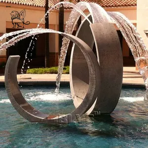 BLVE Outdoor-Garden-Pool-Dekoration modernes Design Metallhandwerk große Größe unregelmäßige Edelstahl-Statue Wasserspülung