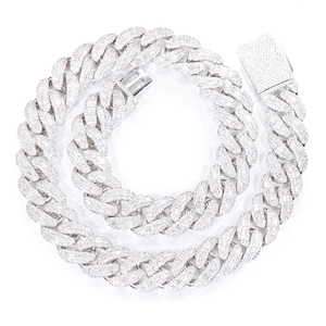 18mm Cuban chuỗi Necklace - Cool xuất hiện, <span class=keywords><strong>zircon</strong></span> đá quý Inlay, Flip-up clasp, hip-hop phong cách trang sức tinh tế - Product Image 2