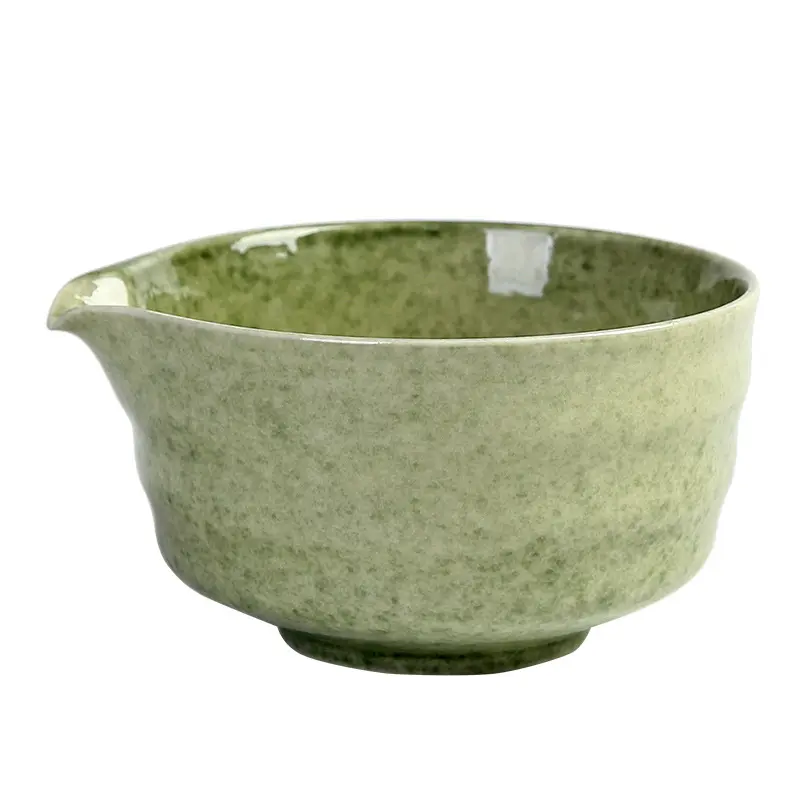 OEM özelleştirilmiş kakule yeşil el işi porselen Chawan Matcha kase Matcha yapma kiti için