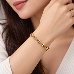 Pulsera de Eslabones, Acero Inoxidable, Chapado al Vacío en Oro de 14K, Opciones de Color Dorado y Plateado - Product Image 3