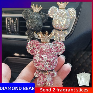 Diamond lucu beruang padat parfum mobil parfum klip penyegar udara untuk Aroma ventilasi penempatan - Product Image 5