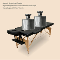 Dreiteilige, faltbare und verstellbare moderne Massageliege mit Holzgestell-Design, leicht und geeignet für das Wohnzimmer