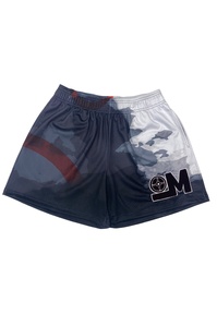 Shorts de basketball mi-longs unisexe sur mesure, style américain, en maille large, tendance, en soie glacée tricotée, pour l'été - Product Image 2