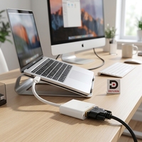 Adaptador DFX Mini DisplayPort a DVI Hembra, Conversor de Video 1080P con Bloqueo de Tornillo, Cable Multimodelo para PC y Laptop
