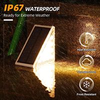 Lampe d'escalier solaire à LED OEM ODM avec détecteur de mouvement, éclairage extérieur pour terrasse et trottoir, allumage/extinction automatique