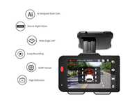 Dual Lens AI ADAS 4K Dashcam dengan Kamera Belakang HD 1080P Sudut Lebar GPS DVR & Perekam Video untuk Mobil Taksi