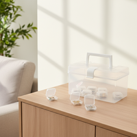 Boîte de rangement carrée en PP recyclable et écologique, boîte à bijoux en plastique transparent, mini boîte de rangement