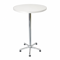 Höhenverstellbarer Runder Bartisch 60cm Tischplatte 70 bis 110cm Chrom-Sternfuß für Zuhause Küche Café Bistro Esszimmer Cocktail