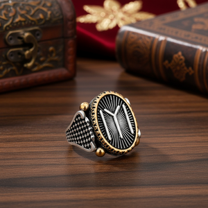 Authentic Signet Ottoman Design Oval Wholesale <b>Men</b> <b>Ring</b> Turkish 925 Sterling <b>Silver</b> Rhodium Plated Wedding Jewelry - Product Image 3