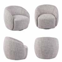 Fauteuil pivotant d'appoint CARLFORD en tissu doux couleur café, fauteuil de loisirs pour la maison ou l'hôtel, idéal pour le salon ou la chambre à coucher