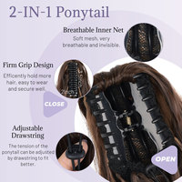 Queue de cheval synthétique longue et ondulée effet vague, avec pince à griffes, résistante à la chaleur, pour femme – Meilleure vente
