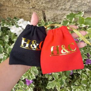Custom Logo Printed Premium Soft Velvet <b>Pouch</b> Soft Velvet Gift Packaging Bag Small <b>Drawstring</b> Velvet <b>Pouches</b> for Jewellery - Product Image 2