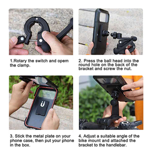 Support de téléphone universel pour vélo, étanche, magnétique, rotation à 360 degrés, écran tactile réglable, grande taille, guidon 2026 - Product Image 2