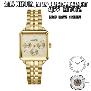 Nuevo Reloj de Cuarzo de Acero Inoxidable para Mujer, Estilo Ejecutivo, Cronógrafo Vintage, Calendario Semanal, Correa de Cuero Cuadrada - Product Image 4