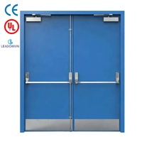 Porte double coupe-feu en acier homologuée, résistance au feu 180 minutes, avec fenêtre de vision, insonorisée, pour appartement, supermarché, hôtel, cuisine, bureau