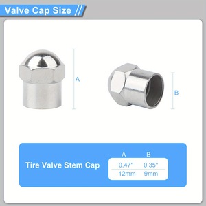 Chrome Plated Hex Valve <b>Cap</b> 13mmx10mm Universal Tubeless Tire <b>Dust</b> Cover With Gasket For Car Repair - Product Image 5