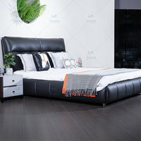 Chambre à coucher principale Lit en cuir 1.8m Double et King Size Deluxe Queen Bed Modern Leather Simple Bedroom Luxury Double Bed