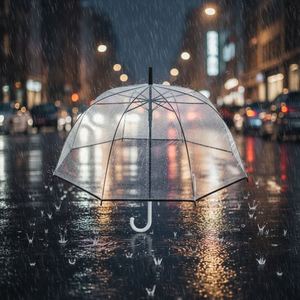 Parapluie transparent de haute qualité pour l'extérieur, résistant au vent, avec logo pour la promotion publicitaire, vente en gros - Product Image 3
