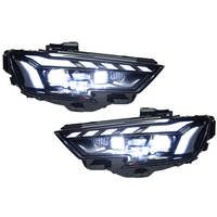 Kit de modernisation des phares de voiture Audi A3 8V 2013 à 2020 style RS, double lentille LED, avec boîtier noir et accessoires LED DRL