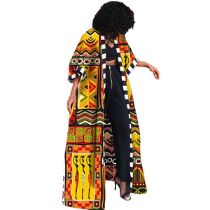 Stile <span class=keywords><strong>etnico</strong></span> africano da <span class=keywords><strong>donna</strong></span> stampato Patchwork Maxi lungo lungo Dashiki Cardigan giacca da <span class=keywords><strong>donna</strong></span> - Product Image 6