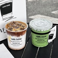 Taza de café desechable PET transparente, tapa de grasa de 90mm, taza de plástico de una sola pared para jugo, té de la leche, embalaje, estilo de celebridad de Internet