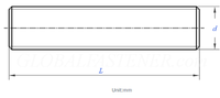 Grade 10.9 Fully Threaded Through-bolt Blue-white Zinc-plated 35CrMoA Stud Rod HG20634 M12M30
