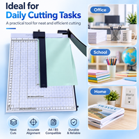 Massicot A4 polyvalent avec base en acier stable pour la découpe de papier multi-format (pour menus, listes de prix)