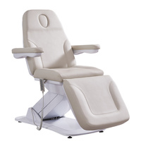 Magnifique table de beauté électrique pliable avec 3 moteurs, table de massage et fauteuil facial, réglable en hauteur électriquement, pour usage en spa et salon.