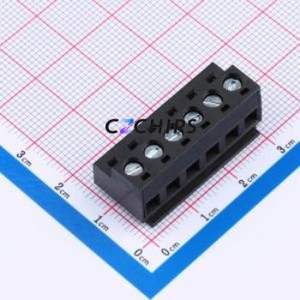 DB331K-5.0-6P-BK-S Plug-in Terminal Block P=5mm Connector ( Pitch: 5mm )( Color: Black )( Total PIN Count: 6P ) - Product Image 1