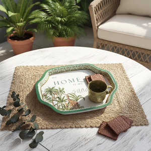 Bandeja Decorativa Kontensan Tropical Jungle, 278x332 mm, Borde Curvo Ondulado, un Paraíso Verde de la Naturaleza y la Vida Silvestre, Modelo EE1668I - Product Image 2