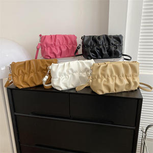 New pleated high-quality Pu leather crossbody bag, cute women's single room bag - Product Image 1