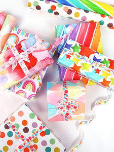 Vente en gros 80g anniversaire multicolore papier d'art tissu 43*300cm cadeau de luxe emballage personnalisé rouleau de papier d'emballage - Product Image 5