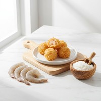 Boulettes de crevettes surgelées déchiquetées HACCP d'Asie pour restaurants, restauration de hot pot, dim sum croustillant de crevettes entières en vrac