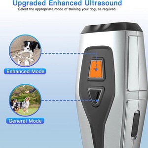 เครื่องป้องกันสุนัขเห่าแบบอัลตราโซนิก หัวคู่ กำลังสูง ชาร์จ USB ได้ เครื่องฝึกสัตว์เลี้ยง สีเงินเทา PU33 - Product Image 2