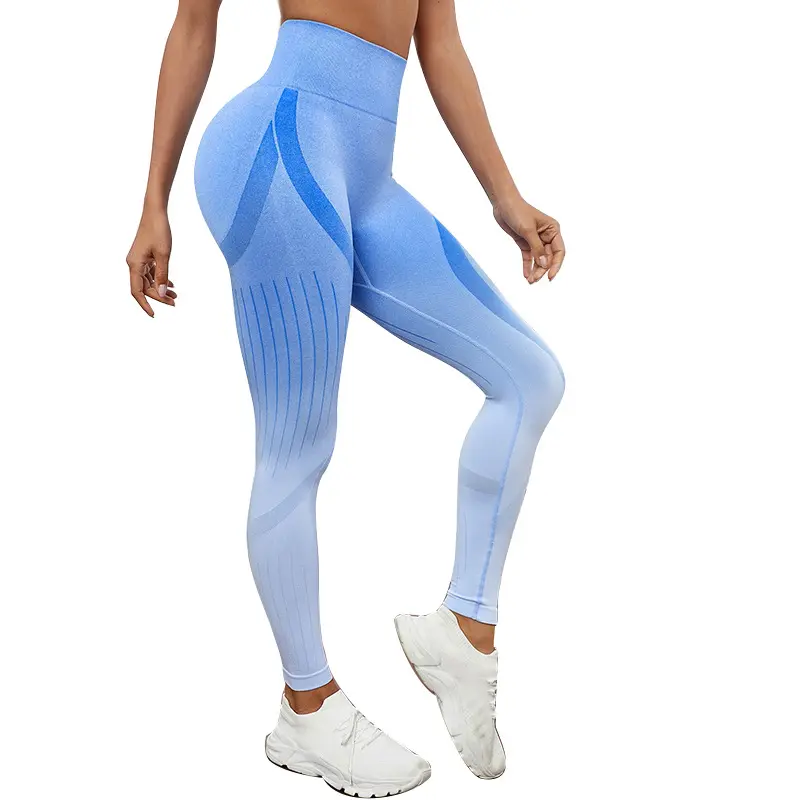 Pantalones de yoga de realce de nalgas de color degradado, alta calidad, cintura alta, secado rápido, mallas de fitness sin costuras, nuevos estilos